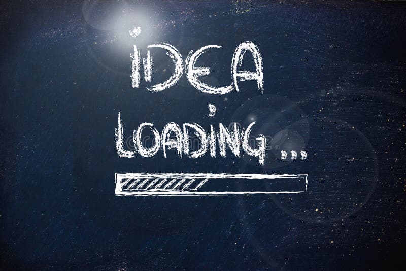Idea loading, progress bar on blackboard royalty free stock photos