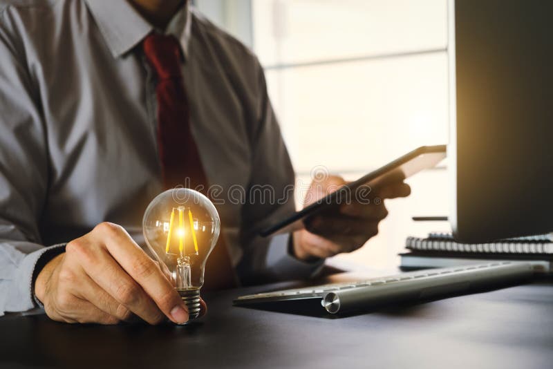 Idea saving energy and accounting finance concept Digital marketing stock image Idea saving energy and accounting finance concept Digital marketing stock image