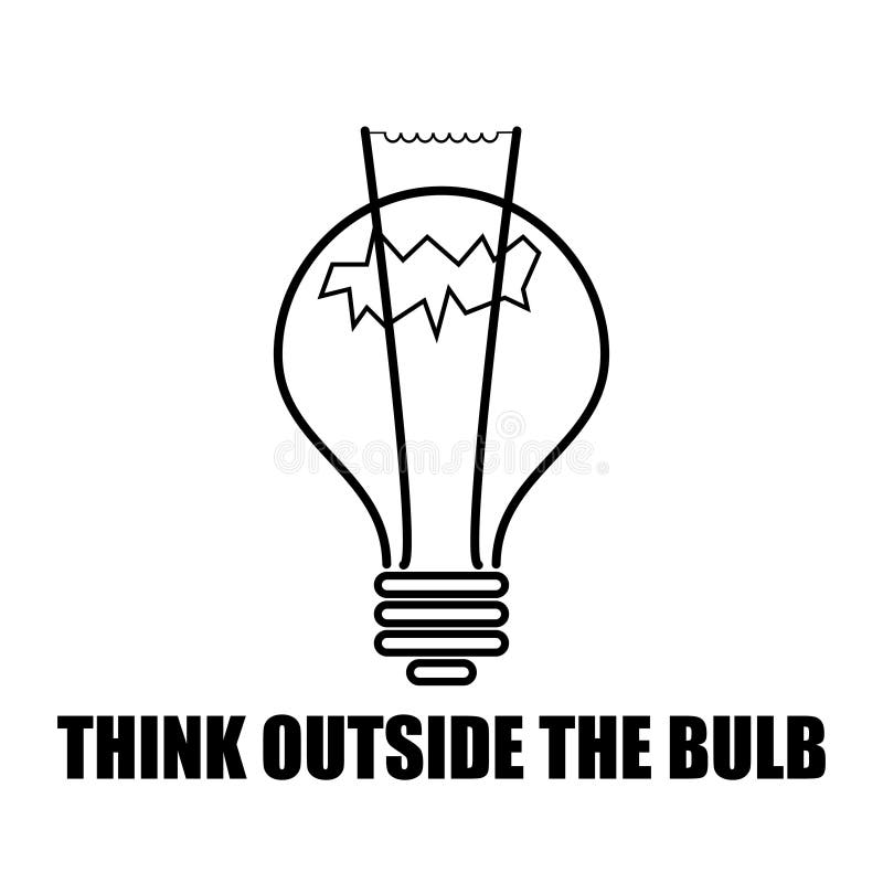 Idea think outside the bulb black white royalty free illustration Idea think outside the bulb black white royalty free illustration