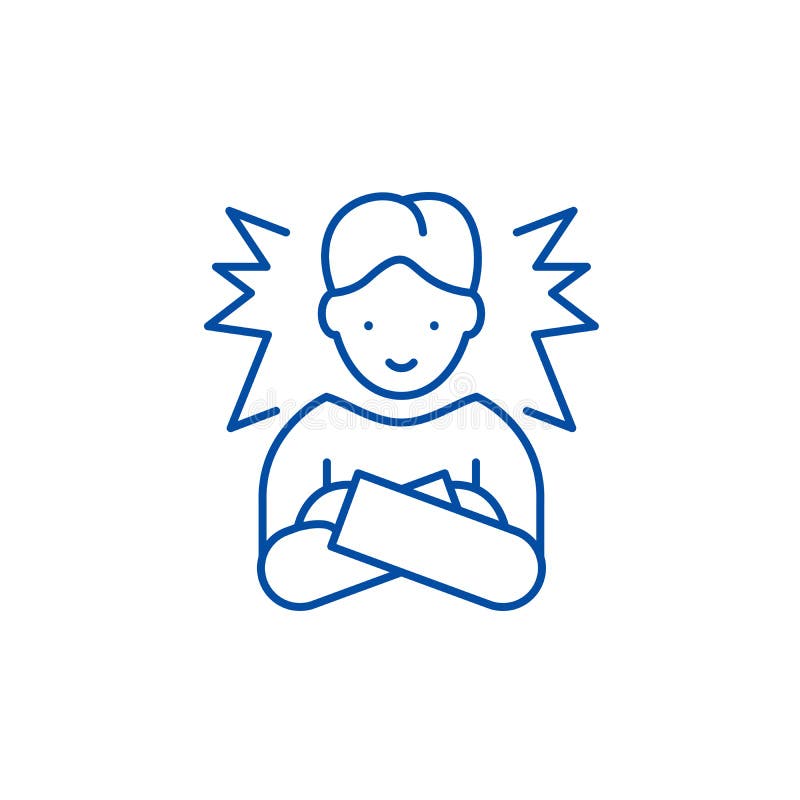 Ideal Employee Line Icon Concept. Ideal Employee Flat Vector Symbol