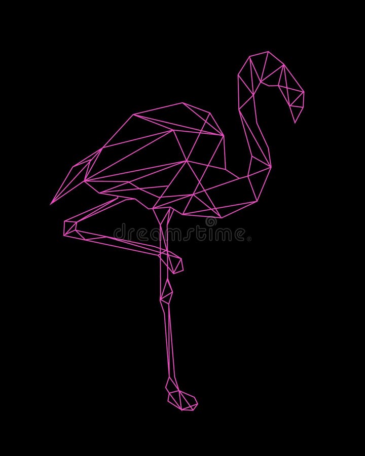 flamingo line art