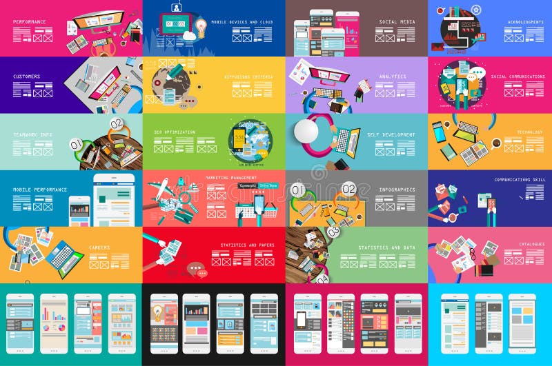 Ideal Workspace for teamwork and brainsotrming Flat Ui vector illustration Ideal Workspace for teamwork and brainsotrming Flat Ui vector illustration