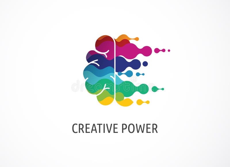 Ideas cerebrales, creativas, iconos de aprendizaje y diseño, logos Cabeza de hombre, símbolos de gente
