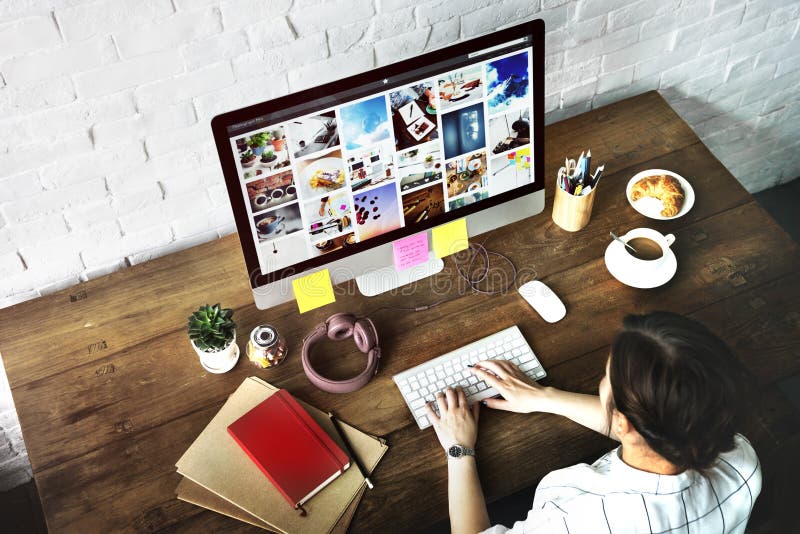 Ideas Creative Occupation Design Studio Computer Working Concept. Computer editing stock images, royalty-free photos and pictures