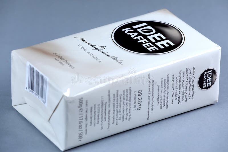 Idee Kaffee Pack of Grounded Coffee, Isolated Editorial Photo Image