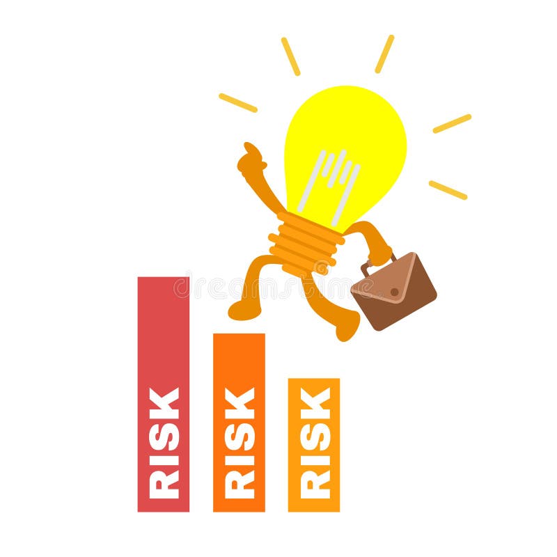 Ideea cu o lampă cu ilustrații vectoriale ia în considerare stilul desenat cu design plat cu risc stock illustration