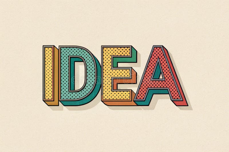 Ideentext in Halftone Multicolored Effect generiert von ai stock abbildung