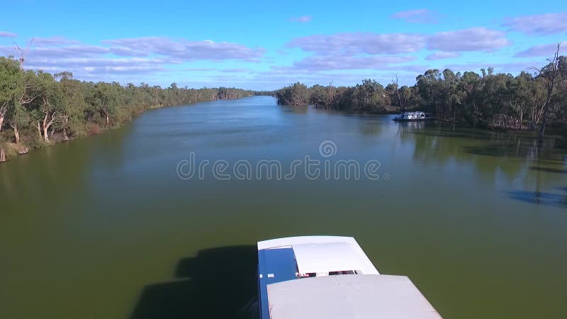 Ideia aérea do feriado Murray River Australia da casa flutuante