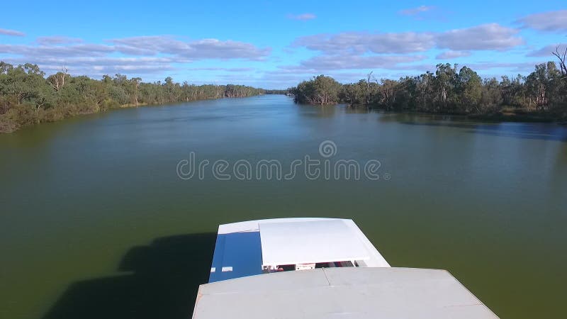 Ideia aérea do feriado Murray River Australia da casa flutuante