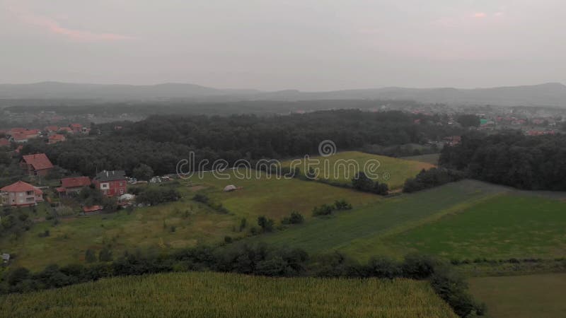 Ideia aérea dos campos do milho