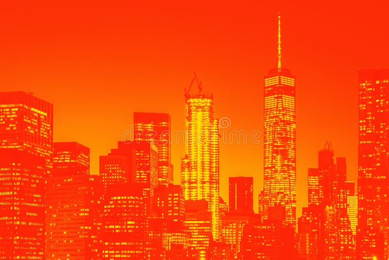 Ideia da noite da mais baixa skyline de Manhattan ilustração do vetor Ideia da noite da mais baixa skyline de Manhattan ilustração do vetor