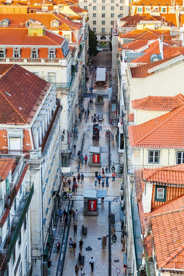 Ideia da parte central Lisboa de cima de, Portugal fotos de stock Ideia da parte central Lisboa de cima de, Portugal fotos de stock