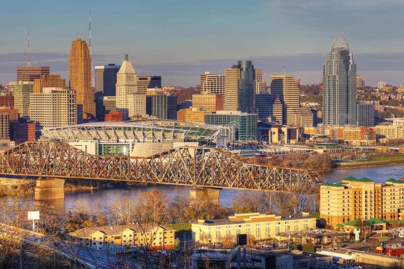 Vista do horizonte de Cincinnati imagens de stock