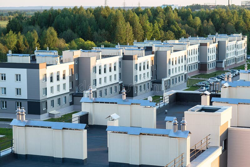 Ideia da área residencial com casas imagem de stock Ideia da área residencial com casas imagem de stock