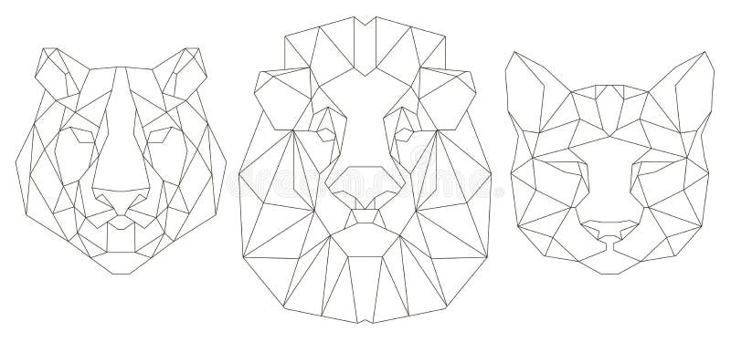 Ideia dianteira do ícone triangular principal animal