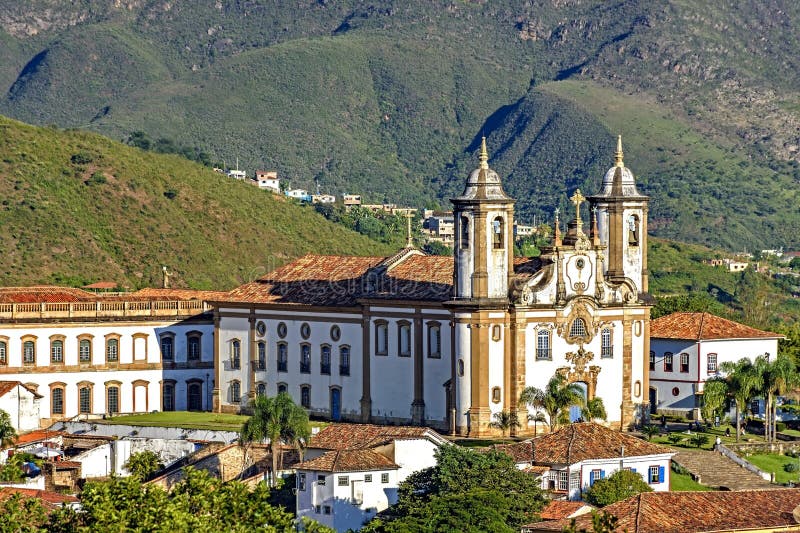 Ideia superior do centro da cidade histórica de Ouro Preto foto de stock royalty free Ideia superior do centro da cidade histórica de Ouro Preto foto de stock royalty free