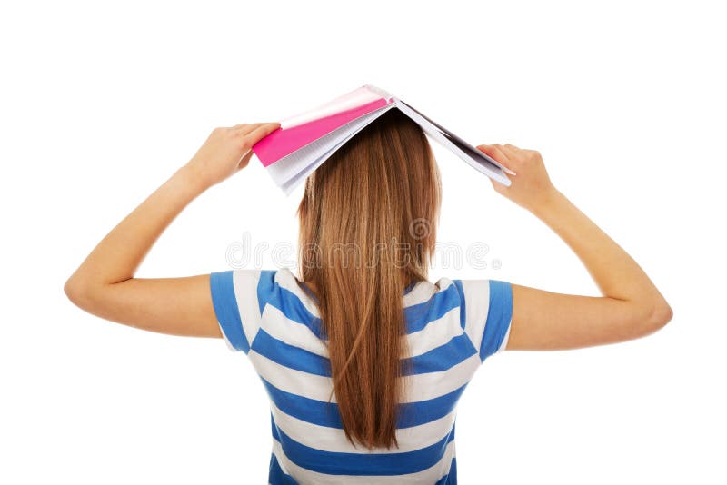 Ideia traseira de gritar a mulher adolescente fotos de stock Ideia traseira de gritar a mulher adolescente fotos de stock
