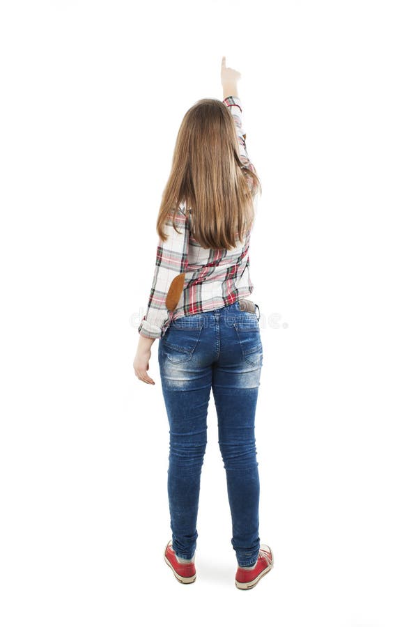 Ideia traseira de pontos do adolescente na parede Vista traseira fotografia de stock royalty free Ideia traseira de pontos do adolescente na parede Vista traseira fotografia de stock royalty free