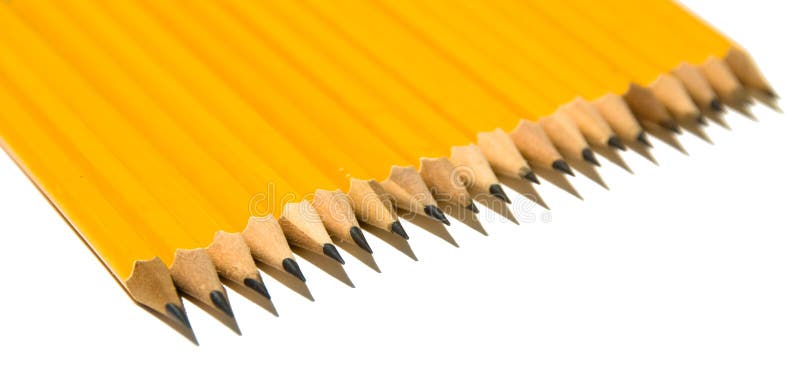 Identical Row of Yellow Pencils