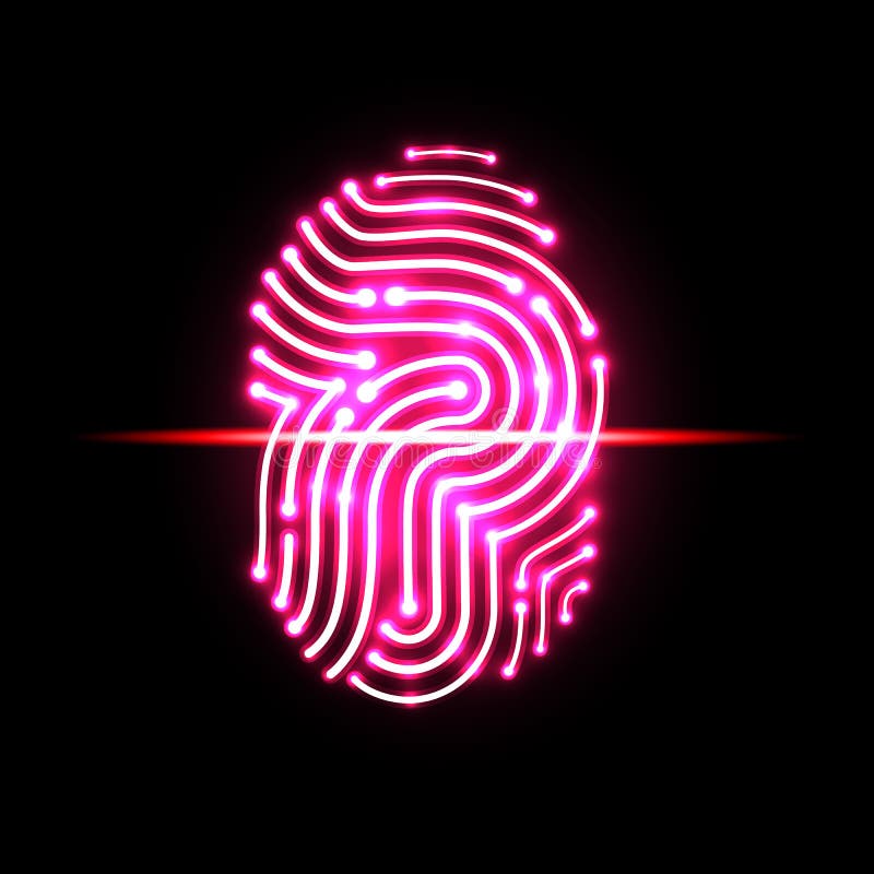 Identificarea și securitatea scanerului amprentelor digitale abstracte vector illustration