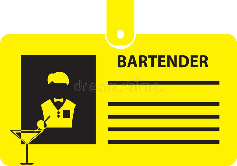 ID card Bartender stock vector. Illustration of security 263060570