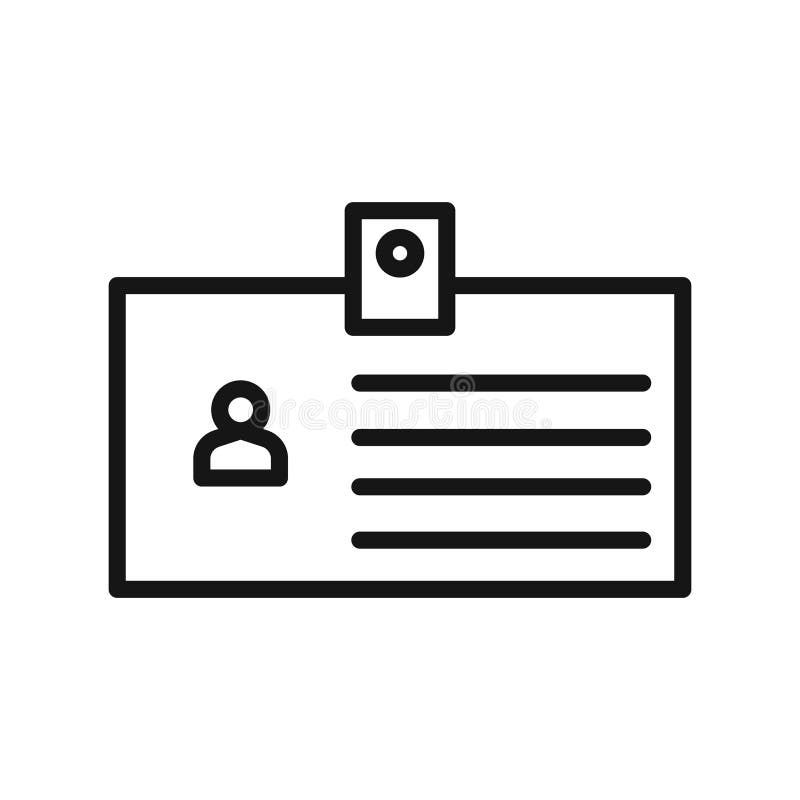 Identification card icon Black line art vector logo royalty free illustration