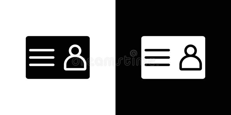Identification card icon Flat fill set collection royalty free illustration