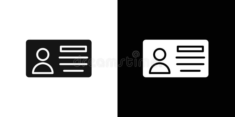 Identification card icon Flat vector set outline vector illustration