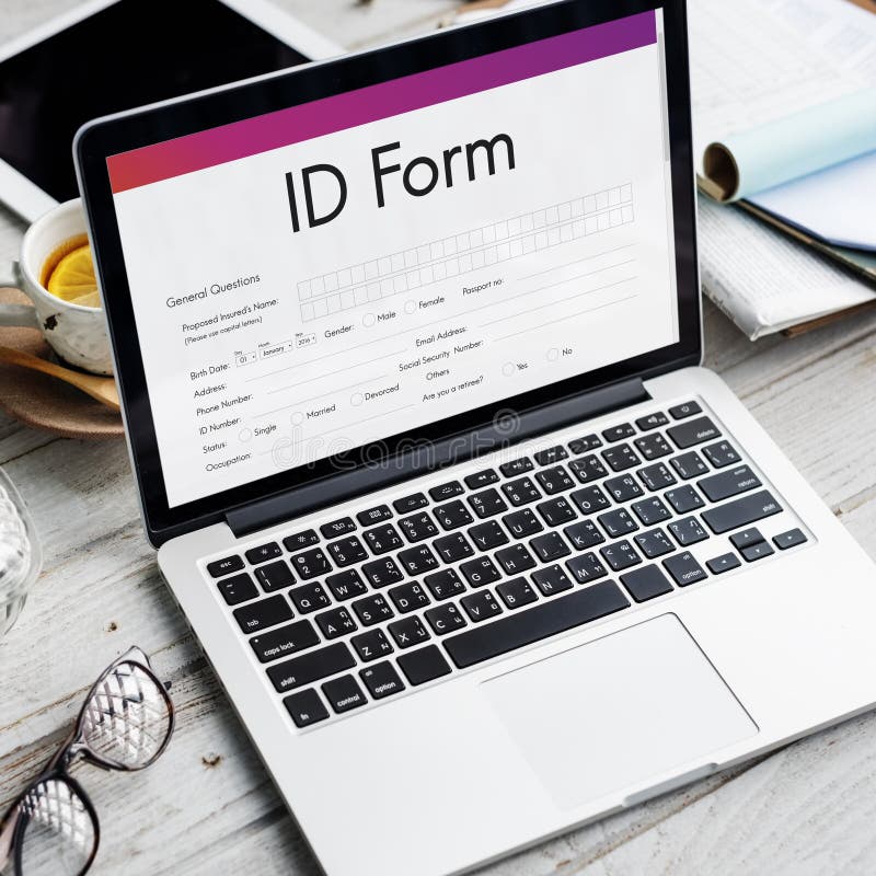 Identification Form ID Taxpayer Document Concept Stock Image Image of