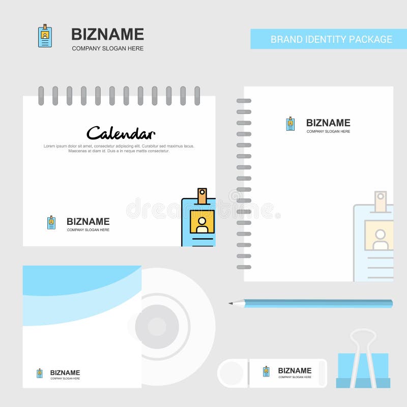 Identiteitskaart-kaartembleem, van het Kalendermalplaatje, CD van de Dekking, van de Agenda en USB-van het Merk ontwerpt het Stat stock illustratie Identiteitskaart-kaartembleem, van het Kalendermalplaatje, CD van de Dekking, van de Agenda en USB-van het Merk ontwerpt het Stat stock illustratie