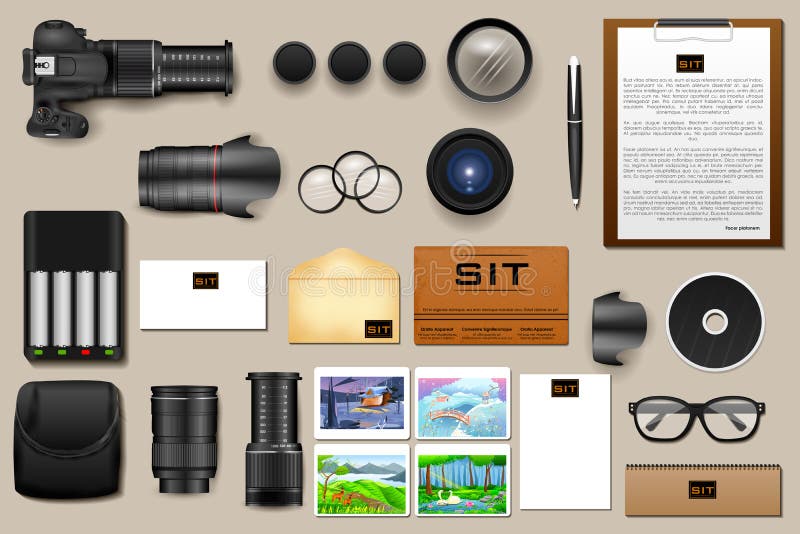 Download Identity Branding Mockup For Photography Stock Vector - Illustration of digital, electronics ...