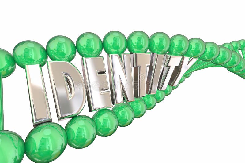 Identity DNA Word Self Internal Heredity stock illustration
