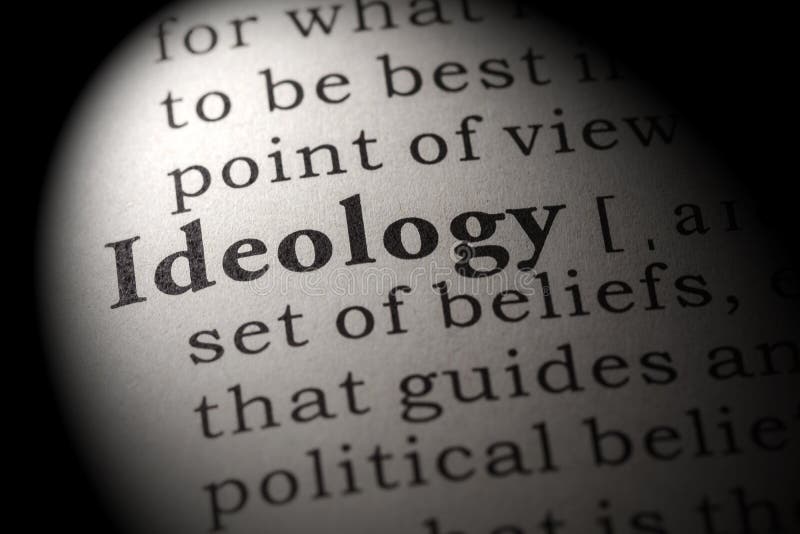 The Word Ideology Was Created from Wooden Cubes. Photographed on the
