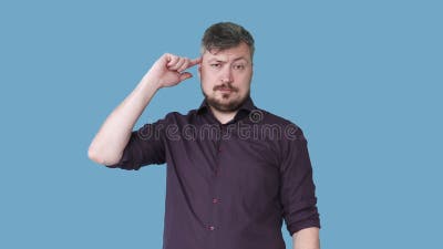 Idioot Gestoord Brein Man Cuckoo Teken Gif Loop Stock Footage - Video of  animatie, persoon: 227778952
