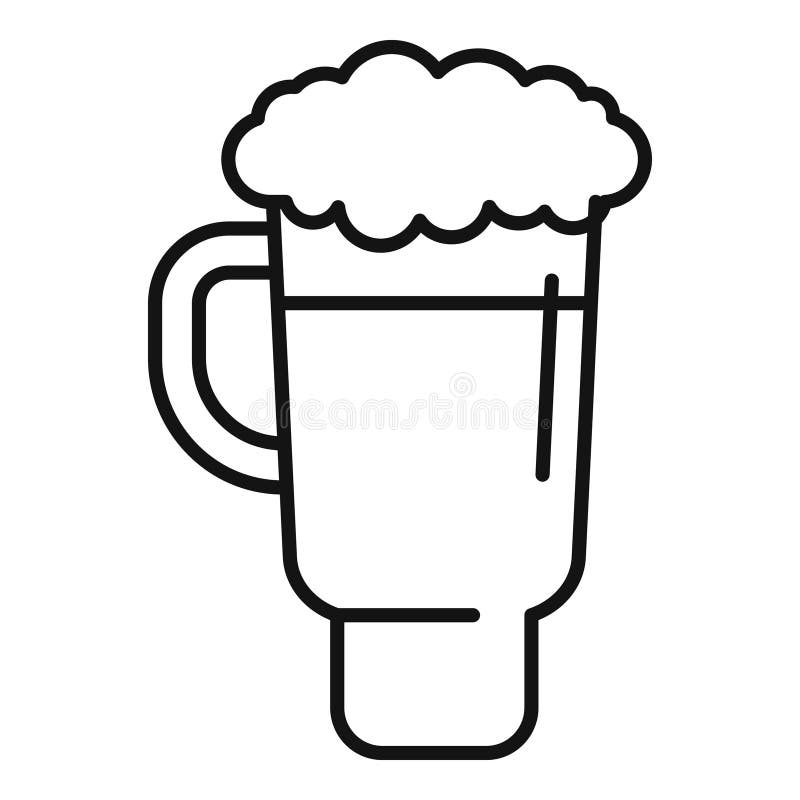 Idistiskt cocktail av kaffe med pipande grädde minimal konturkonst stock illustrationer