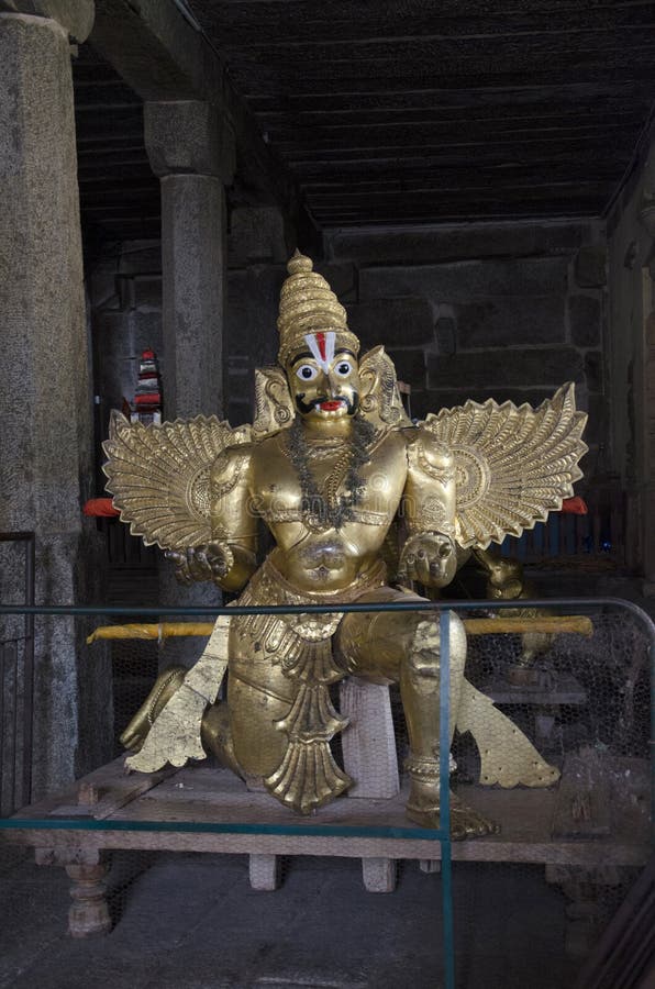 Idol of Garuda, Vishnu`s man-bird vehicle, Ranganathaswamy Temple, Srirangapatna, Karnataka, India. Idol of Garuda, Vishnu`s man-bird vehicle, Ranganathaswamy Temple, Srirangapatna, Karnataka, India