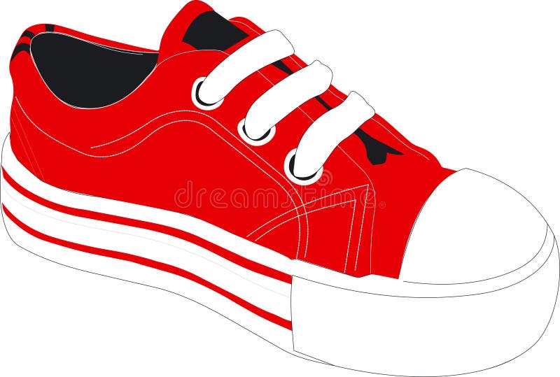 Idrotts- röd sko