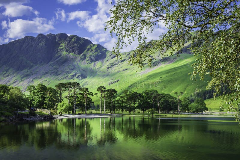 Idyllic scenery of English Lake District in springtime