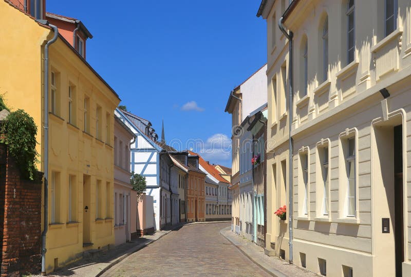 Idyllic street of a small town