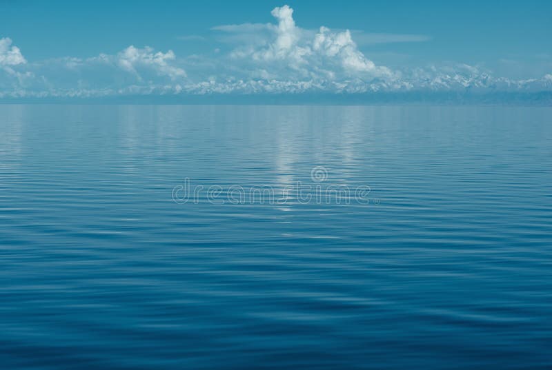 Idyllic view on Issyk-Kul lake stock photo