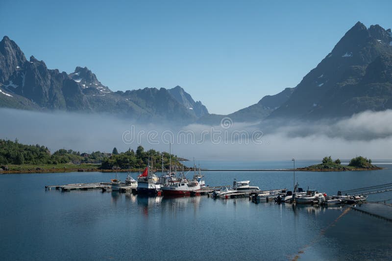 An idyllic view over the harbor royalty free stock photos