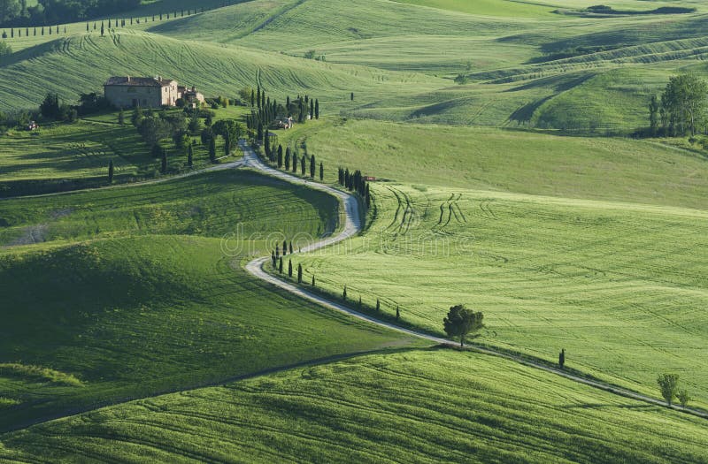 Idylliczny krajobraz w Pienza, Tuscany, Włochy zdjęcia stock Idylliczny krajobraz w Pienza, Tuscany, Włochy zdjęcia stock