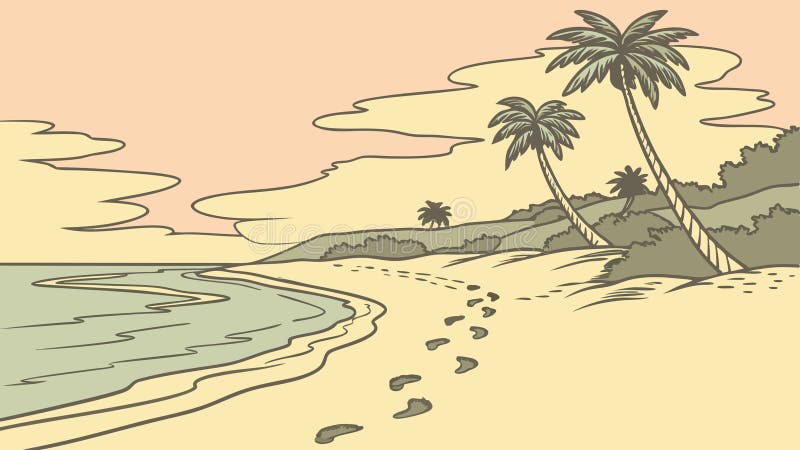 Idyllischer tropischer Strand mit Palmen und ruhiger Ozean Vektor Design Generative AI vektor abbildung