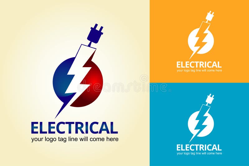 Idé om vektor för elektrisk logotyp royaltyfri illustrationer