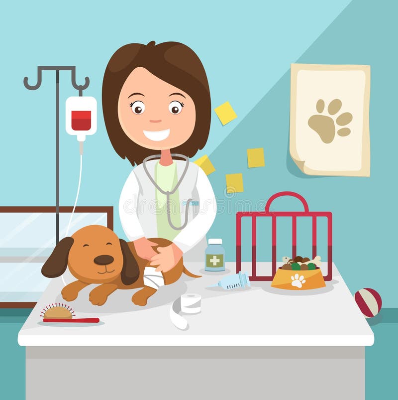 Idén av den kvinnliga veterinär- avvänjningillustrationen vektor illustrationer Idén av den kvinnliga veterinär- avvänjningillustrationen vektor illustrationer