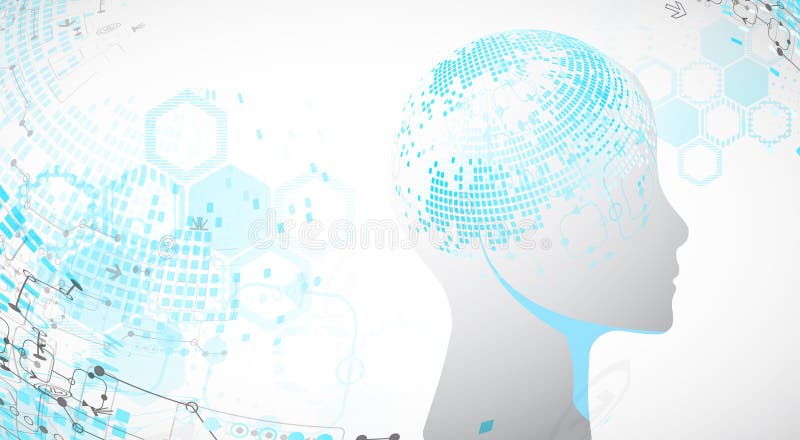 Idérik hjärnbegreppsbakgrund konstgjord intelligens royaltyfri illustrationer Idérik hjärnbegreppsbakgrund konstgjord intelligens royaltyfri illustrationer