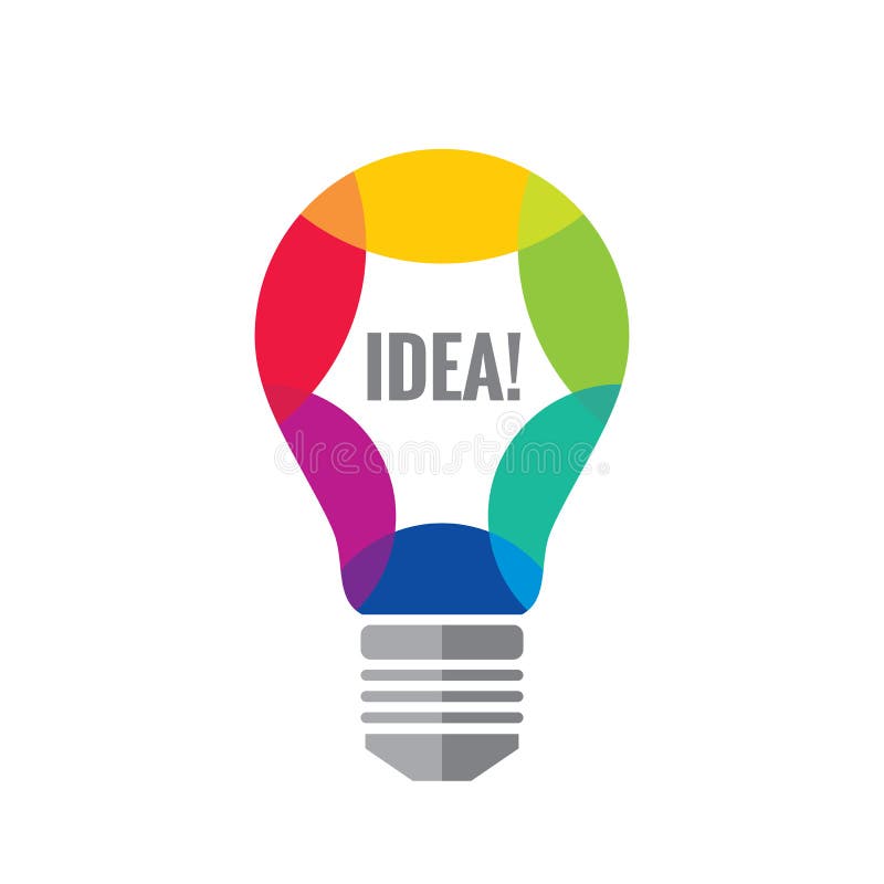 Idérik idé - illustration för begrepp för vektorlogomall Färgrik optimismsymbol för Lightbulb Realitetsymbol för elektrisk lampa stock illustrationer Idérik idé - illustration för begrepp för vektorlogomall Färgrik optimismsymbol för Lightbulb Realitetsymbol för elektrisk lampa stock illustrationer