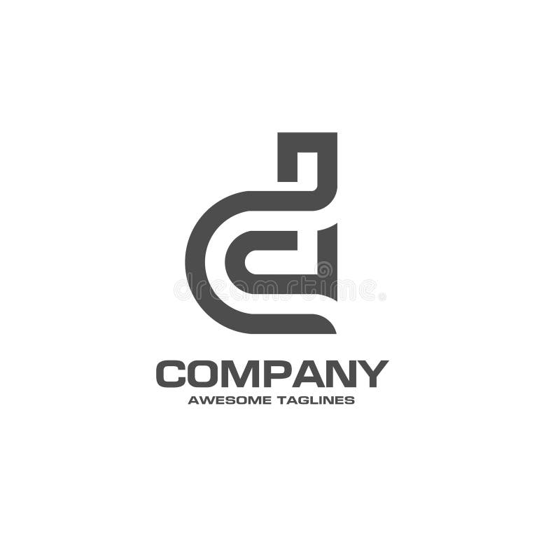 Idérik logo för bokstav D vektor illustrationer