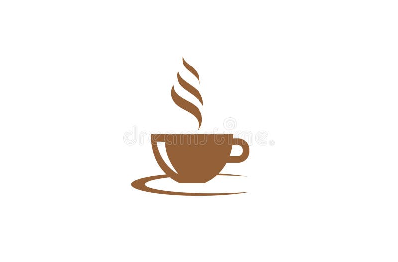 Idérikt råna koppkaffe Logo Design Vector Symbol Illustration vektor illustrationer