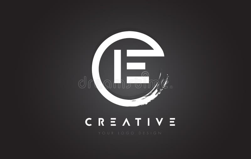 IE Circular Letter Logo with Circle Brush Design and Black Background.